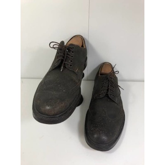Paul Smith Leather Distressed Lace-Up Oxford Brogue Dress Shoes Brown Mens US 11